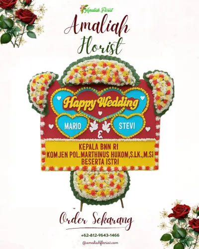 Karangan Papan Bunga Pernikahan di Madenan